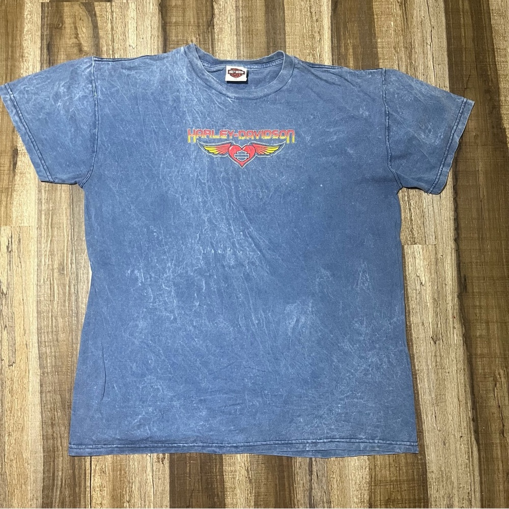 Harley-Davidson Vintage Blue Tee with Logo
